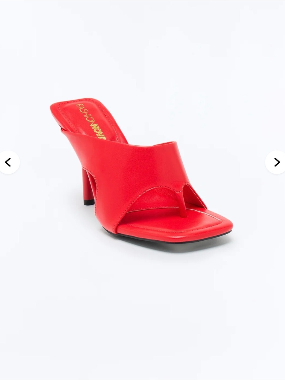 Fashion Nova Red Slip-On Thong Mule Heel